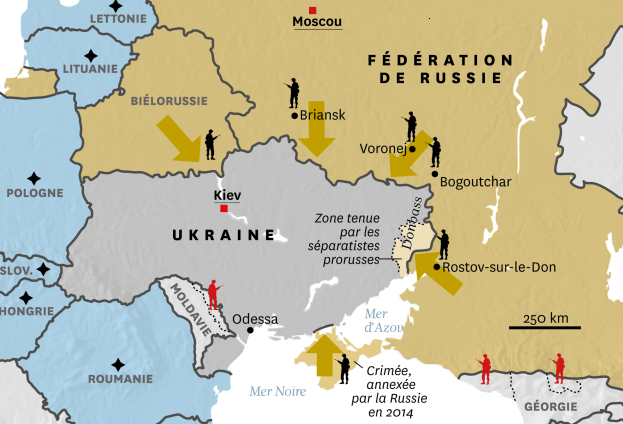 Carte ukraine Russie guerre