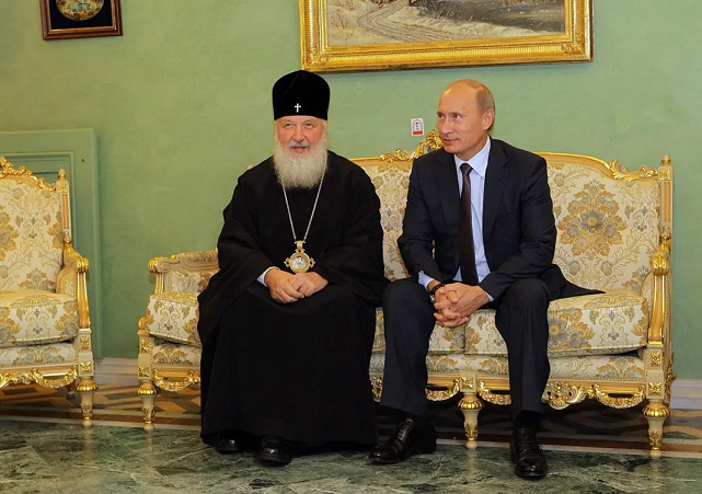 Vladimir Putin and Patriarch Kirill of Moscow RFPI